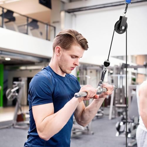 Polea para gimnasio en casa de acero resistente juego de 2 piezas para poleas de cable 2