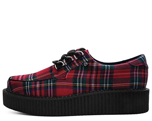 T.U.K. Shoes T2264 Unisex-Adult Creepers, Red Tartan Anarchic Creeper - US: Mens 8 / Women 10 / Red/Fabric4