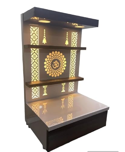 Temple en bois compact pour manque de place avec LED blanche intégrée pour prières à domicile