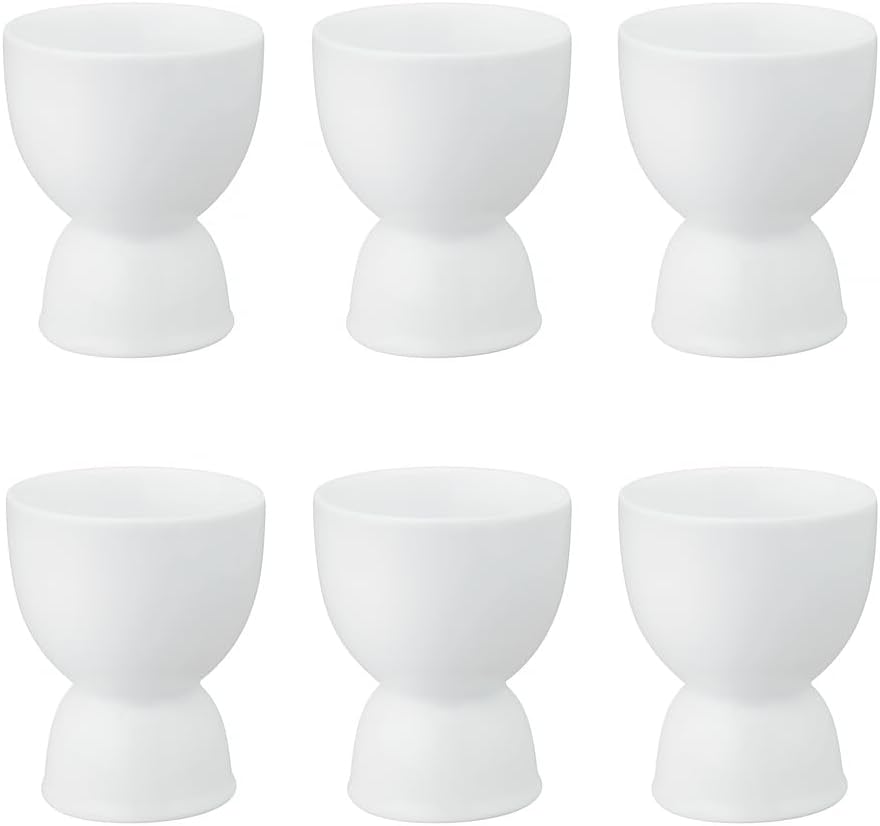 Harold Import Co. 400220/6 Double Egg Cups, Fine Porcelain, White, Set of 6