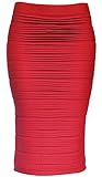 KMystic Strapless Tube Dress and Pencil Midi Bodycon Skirt in One (Red)
