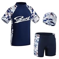 KAKU NANU UV Badebekleidung Junge Badeanzug Kinder Rashguard-Sets Schwimmanzug Badehosen für Jungen 10 11 12 Jahre 146 152 Urlaub Must Haves