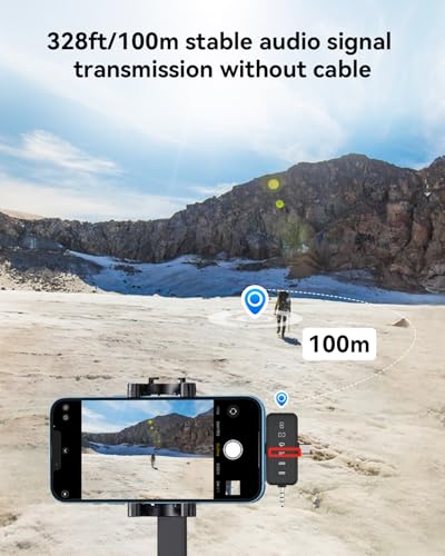 pqrqp 3 in 1 microphone for iphoneandroidcamera wireless microphones 328ft transmission 18h battery life mini microphone for record interview vlogs youtube tiktok