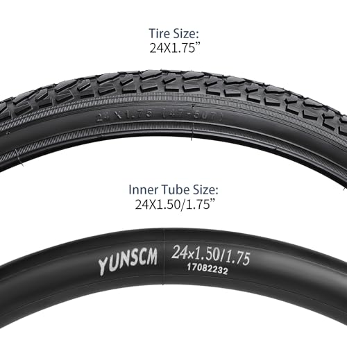 YUNSCM 2-PCS 24″ Bike Tires 24×1.75/47-507 and 24″ Bike