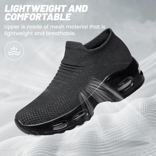 Image of YHOON Women's Walking Shoes Slip-On - Comfortable Work Shoes for Standing All Day, Breathable Air Cushion Nursing Sneakers