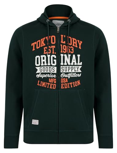 Tokyo Laundry Invidia Motif Brushback - Sudadera con capucha y cremallera para hombre, Claude - Verde, M