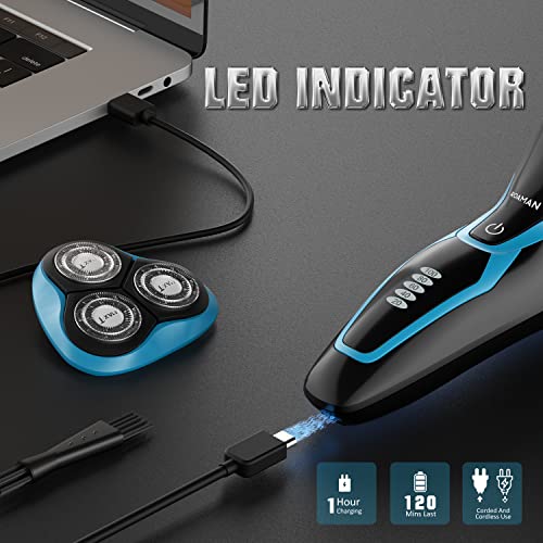 Roaman Men Electric Razor, Mens Electric Shavers Rechargeable Corded And Cordless Electric Razor For Men Wet Dry Waterproof Ipx7 Electric Shaver With Pop-Up Trimmer #TOP4