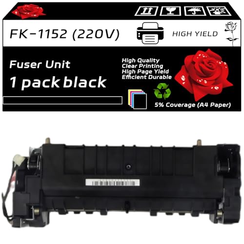 FK-1152 (220V) Fuser Unit Compatible for Kyocera ECOSYS M2040dn M2540dw M2635dw M2640idw P2040dw P2235dw Printers, with Chip, High Yield 100000 Pages, Clear Printing (1 Pack Black)