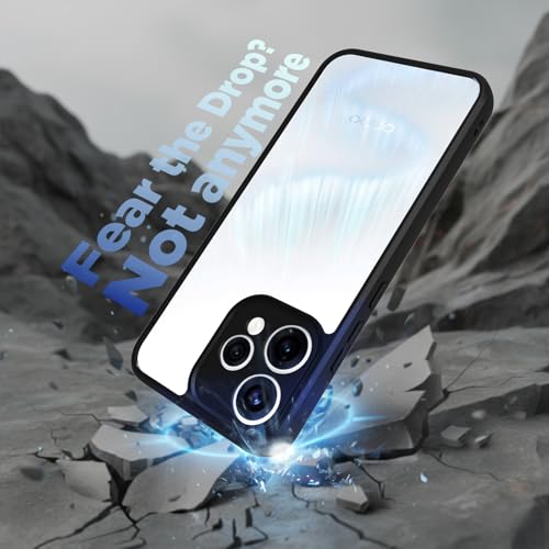 Image of RIGGEAR Shockproof Sleek Hybrid Armor Back Cover Case for Oppo Reno15, Reno 15 5G (Clear PC + Black TPU Bumper)