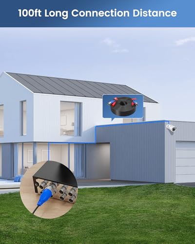 AKINGUAR 100 Fuß 30M All-in-One BNC Video-Verlängerungskabel mit Power-DC-Anschluss für 960H,HD-TVI,CVI,AHD Überwachungskamera Videoüberwachung Überwachungssystem CCTV DVR System + BNC RCA Adapter