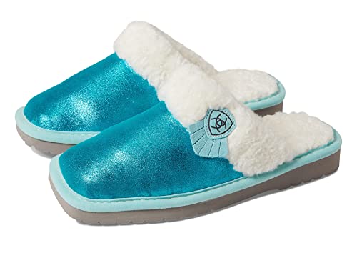 Image of ARIAT Women's Jackie Square Toe Warm Soft Genuine Suede Leather Indoor Outdoor Slippers with Plush Collar