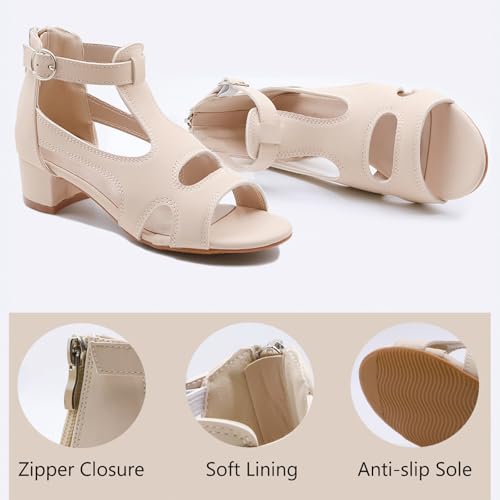 Girls High Heels Flower Girl Wedding Party Dress Shoes Elegant Open Toe Sandals4