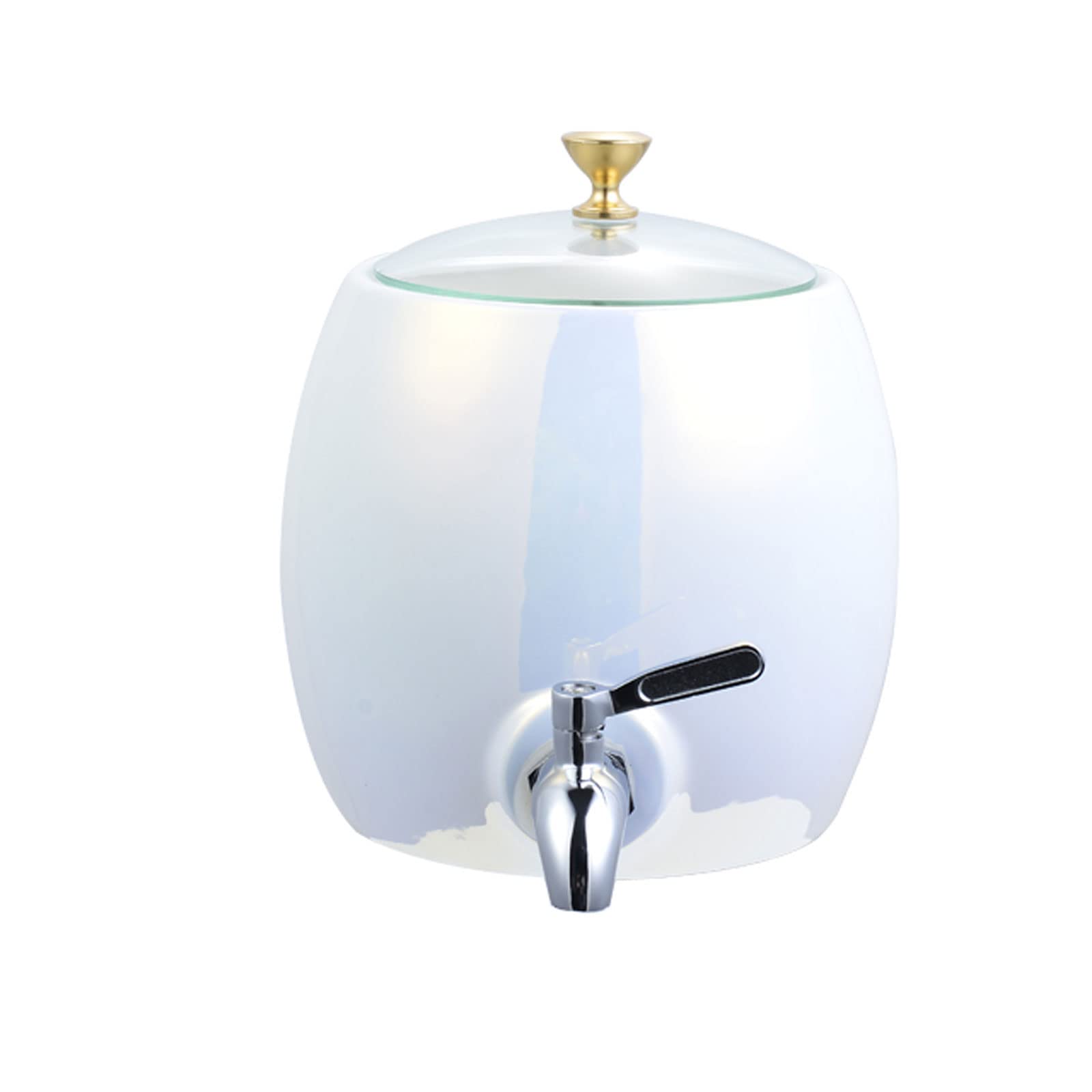 SYALEO Fria Dispensador de Bebidas de cerámica con Espiga de Acero Inoxidable y Tapas de Vidrio Dispensador de Bebidas de 2,4 l Contenedor de Agua de encimera para té Helado Kombucha Garrafa de Agua