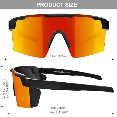 Image of MAXJULI XL Z87 Sunglasses for Big Wide Heads Men TR90 Ultralight UV400 Protection Work Glasses Z8225