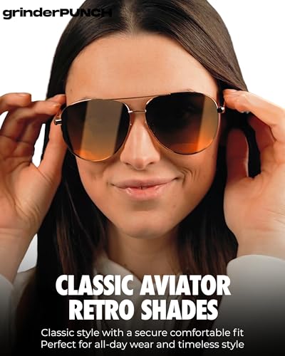 Image of grinderPUNCH Big XL Wide Frame Extra Large Polarized Aviator Sunglasses for Big Heads Men Oversized