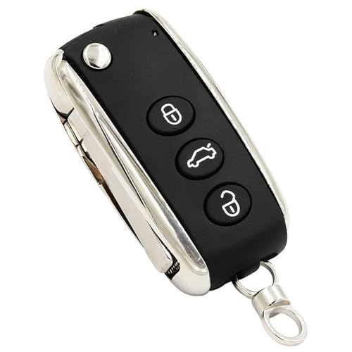 Coque de clé compatible avec Bentley Continental 2004-2014 boîtier télécommande voiture - 4