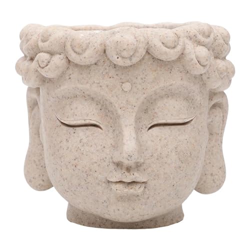 DXEHSEUY Maceta con cabeza de Buda, regalo de budismo, maceta para cocina, jardín, hogar, estilo A