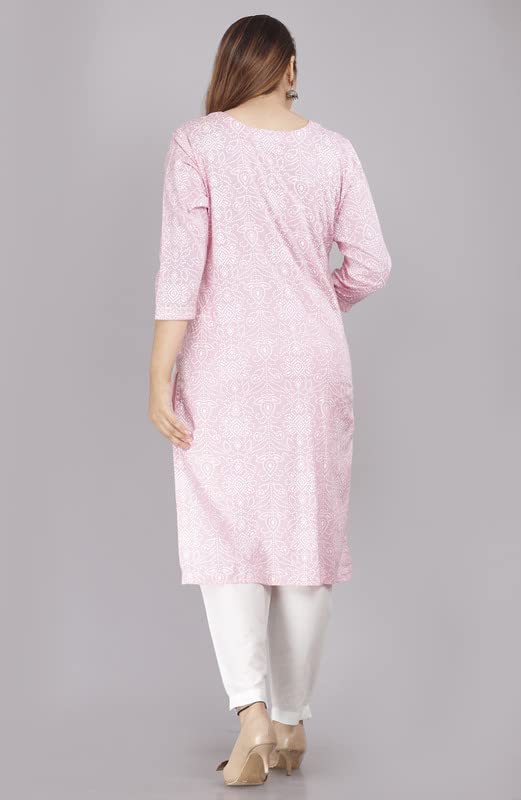 Image of JC4U Lemon Cotton Gotta Round Neck 3 /4sleeves bandej Kurta Sizes (M-XXL)