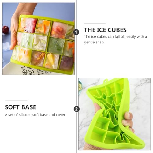 Molde de silicona para cubitos de hielo 24 cavidades con tapa 3 pzas miniatura 7