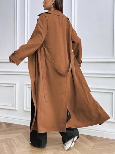 Chic and Cozy: Women’s Coffee Brown Casual Double-Breasted Wind Jacket for Fall/Winter 2025 - Image 2