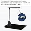 Smart Document Scanner, USB Book Scanner, 13MP Document Camera for Desktop/Laptop, Capture Size A3, Works with Windows & Mac OS