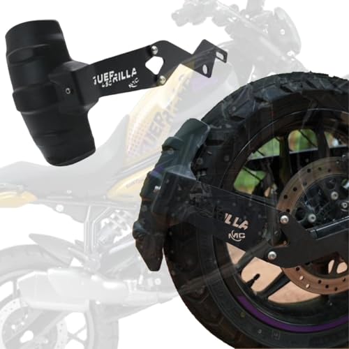 Image of Rear Tyre Hugger /Mudguard for RE Guerrilla 450 - PVC Splash Guard with 3mm Thick Metal Clamp