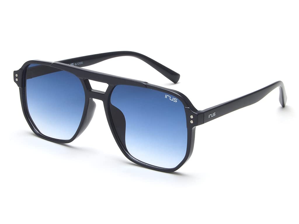 irus 100% UV protected sunglasses for Men | Size- Large | Shape- Square | Model- IRS1107C3SG (Black)-picture-16
