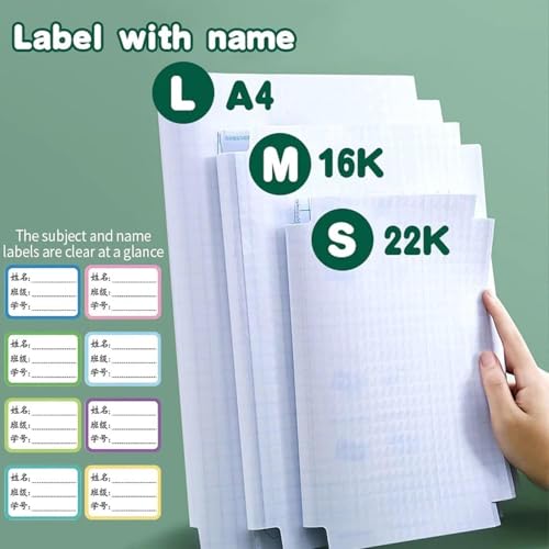 Image of Transparent Self-Adhesive Book Cover Film Sheets - 30 PCS Waterproof Book Protection Sticker Set (10 Each of 3 Sizes) | Easy Peel & Stick Cover for Textbooks, Notebooks, Registers & Office Books (30)