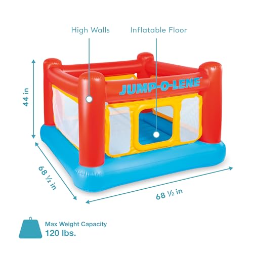 Intex Inflatable Jump-O-Lene Trampoline Bounce House with Crawl-Thru Door & Net - Indoor & Outdoor Backyard Blow-Up Bouncy Playhouse for Kids Ages 3-6 - Image 4