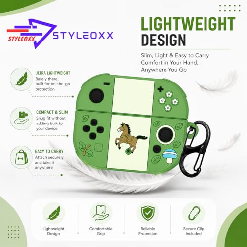 Image of Anvique Silicone Case Cover for Oneplus Nord Buds 4 Pro, Scratch Resistance, Shock Absorption, with Premium Carabiner (Horse Green S)
