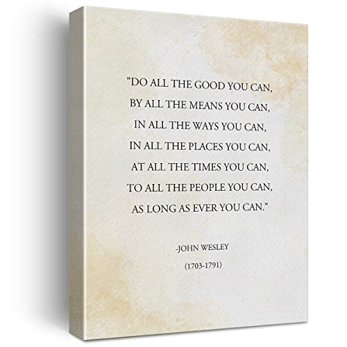 LEXSIVO Motivational Literary Quote Print Canvas Wall Art Home Decor Do All the Good You Can...