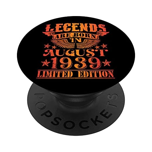 Cumpleaños Agosto 1939 Edición Limitada Regalo Legend PopSockets PopGrip Intercambiable