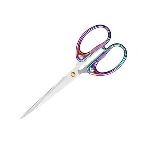Aemoe 6.3" All Stainless Steel Office Scissors,Ultra Sharp Blade Shears,Sturdy Sharp Scissor for Office Home School Sewing Fabric Craft Supplies Multipurpose Scissors Colorful - 6.3" - Colorful