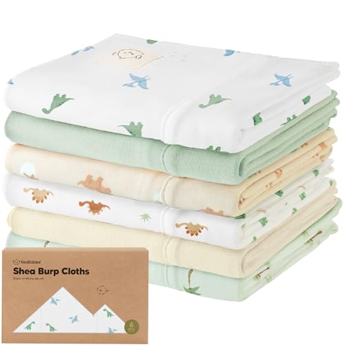 Image of Organic Burp Cloths Baby Boy, Girl - 6-Pack Large 100% Cotton Burping Cloths for Babies, Spit Up Rags, Super Absorbent, Ultra Soft Newborn Rag, Gender Neutral, Machine Washable, Durable (Roarsome)