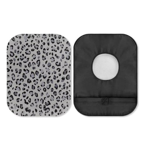 Uorisanigo Ostomy Pouch Bag Soft Covers Urostomy Bag Covers for Men Women Gray Leopard Print Ostomy Pouch Cover Odor Control Stretchy Bag Cover Washable Pouch Liner Protector Bag