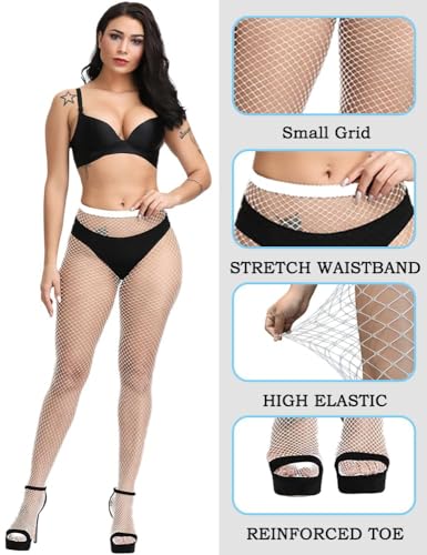 Image of Fishnet Stockings For Women High Waisted Fishnet Tights Sexy Wide Mesh Fishnet Stockings