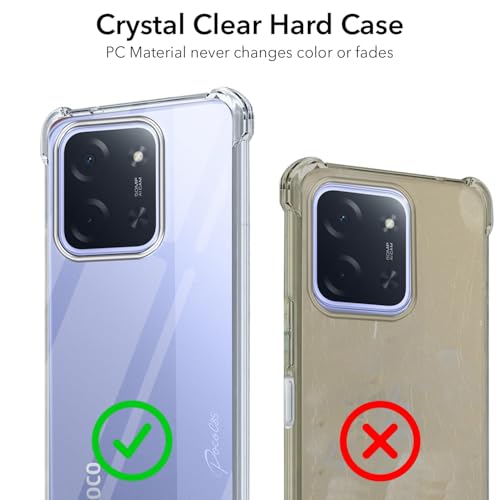 Image of Jkobi Shockproof Crystal-Clear Back Cover for Poco C85 5G (Anti Yellow Case | Drop & Camera Protection | Hard Polycarbonate)