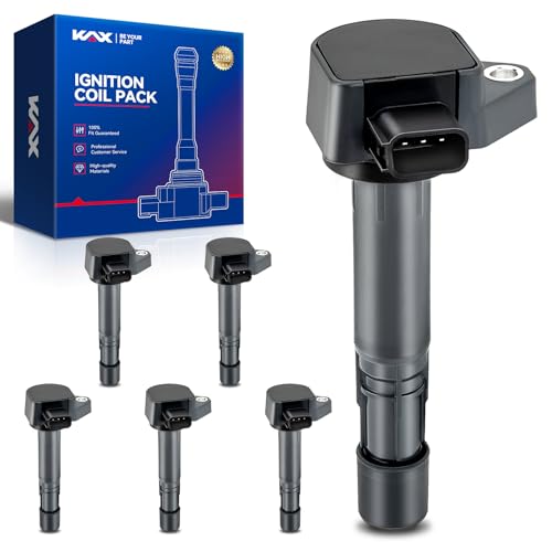 Image of KAX Pack of 6 UF400 Ignition Coil Set for Honda Civic 2001, 2002-2005 1.7L, Pilot 2003-2008, Accord 2004-2007 3.0L, Acura MDX 2001-2009, Honda Ridgeline 2006-2008, UF400