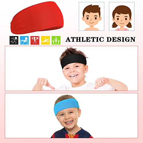 6 Pcs Kids Boys Headbands For Boys Athletic Sweatbands Boys Headbands For Kids Football Headband Youth Kids Sweat Bands Sweat Absorbing Elastic Hairband (Multi Colors) #TOP2