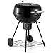 VonHaus Charcoal BBQ 22.5" – Portable Kettle Barbecue with Warming Rack, Temperature Gauge, Storage Shelf, Wheels, Lockable Lid, Removable Ash Cup, Large Cooking Grill – Grill Meat, Fish & Vegetables