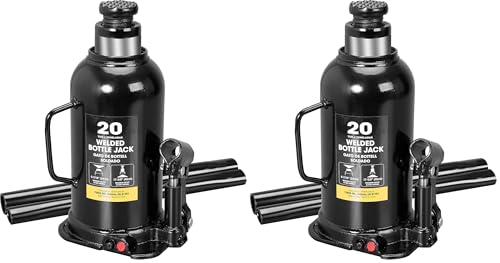 Image of Torin 20 Ton (40,000 LBs) Capacity Hydraulic Welded Heavy Duty Bottle Jack, AT92003BB, Black (Pack of 2)