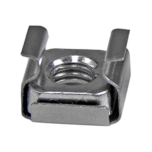 Image of StarTech 100-Pack M6 Cage Nuts and Installation Tool for 19 inch or 10 inch Server Racks, Cabinets and Enclosures, Silver - TAA