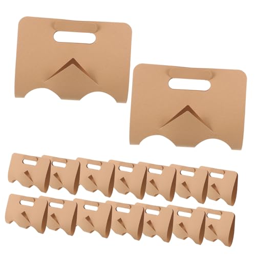 HAWILLOSCH 50Pcs Paper Drink Carrier with Handle Two Cup Holder for Takeout Beverages Portable Cup Holder for Coffee Milk and More for Home Office and Cafes