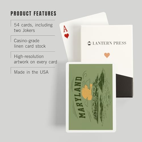 Lantern Press Maryland, Baraja de 52 cartas Póker miniatura 3