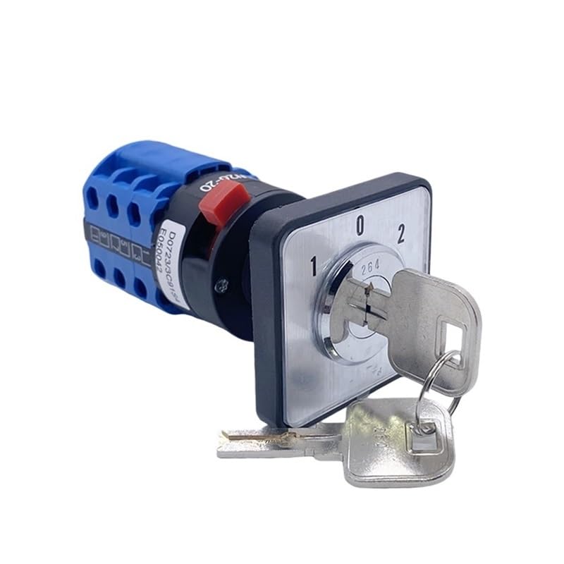 LW26-20YS5/3 Interruptor de Leva Giratorio de 20 A con Interruptor de Potencia Dual con Llave de Bloqueo de 22,3 mm y Orificio único de instalación