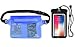 Freegrace Premium Waterproof Pouch Set with Waist/Shoulder Strap - Best Way to Keep Your Phone and Valuables Dry and Safe - Perfect for Boating Swimming Snorkeling Kayaking (Blue + Waterproof Case)