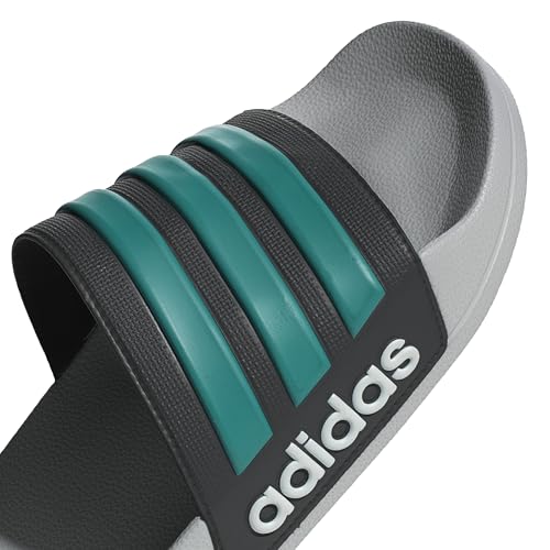 adidas Unisex Adilette Shower Slide Sandal, Black/Pure Teal/Grey, 9 US Men4