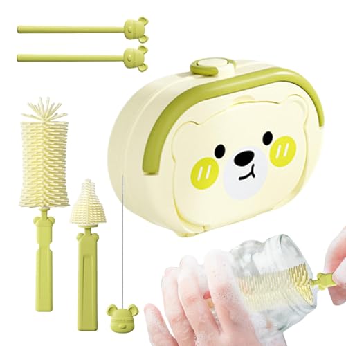 Cepillo limpiador para biberón,Cepillo de limpieza para biberón,Cepillo de limpieza para purificador de botellas | Cepillo de pezones con cepillo de paja, Conjunto de cepillos de botellas, Conjunto de