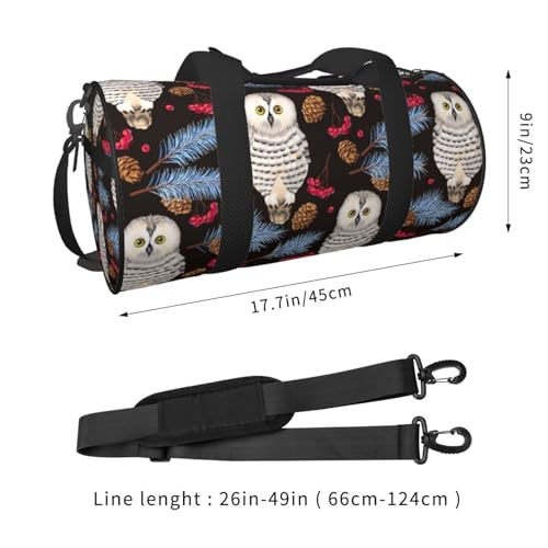 Large Duffle Bag for Travel - Pinecone Owl White Gym Bag for Women Men, Foldable Travel Bags for Women Men with Zippered Multiple Pockets2