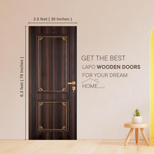 Image of Lapo Doors | Wooden Doors for Home (Hardwood) Entrance /Interior /Bedroom /Home Main Door | Color-Coffee Brown | 81 * 30 inches (6.75 * 2.5 feet) 40kgs - 1 Piece Without Frame - Culture